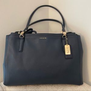 Coach Madison Carryall in Navy Saffiano Leather